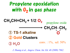 Propylene epoxidation with O2 in gas phase